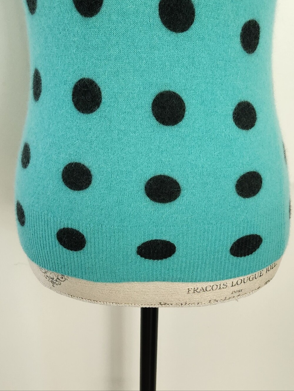 80s Polkadot Lamb Wool Sweater Vest - Picture 7 of 8